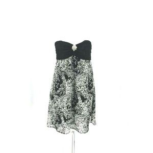 Express Strapless Bandeau Floral Print Dress Sz S